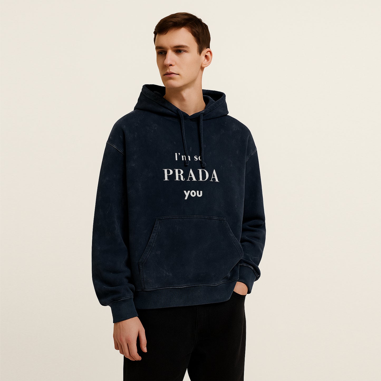 'I'm so Prada You' Brand Parody Unisex Acid Washed Hoodie