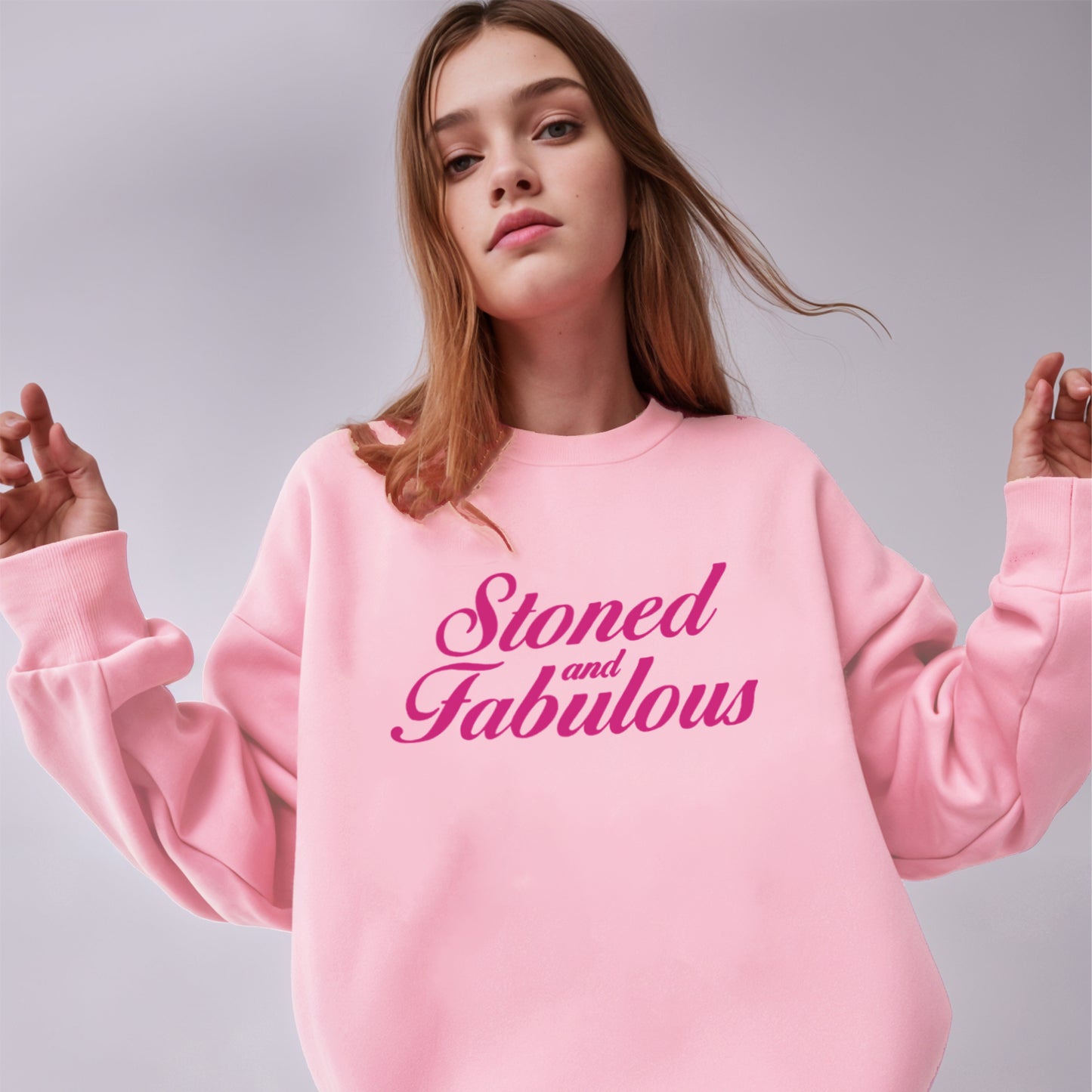 'Stoned and Fabulous' Oversized Sweatshirt