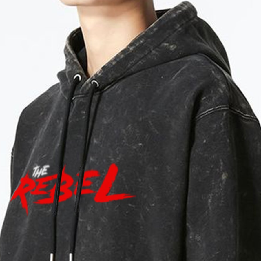 'The Rebel' Acid Wash Regular fit Hoodie