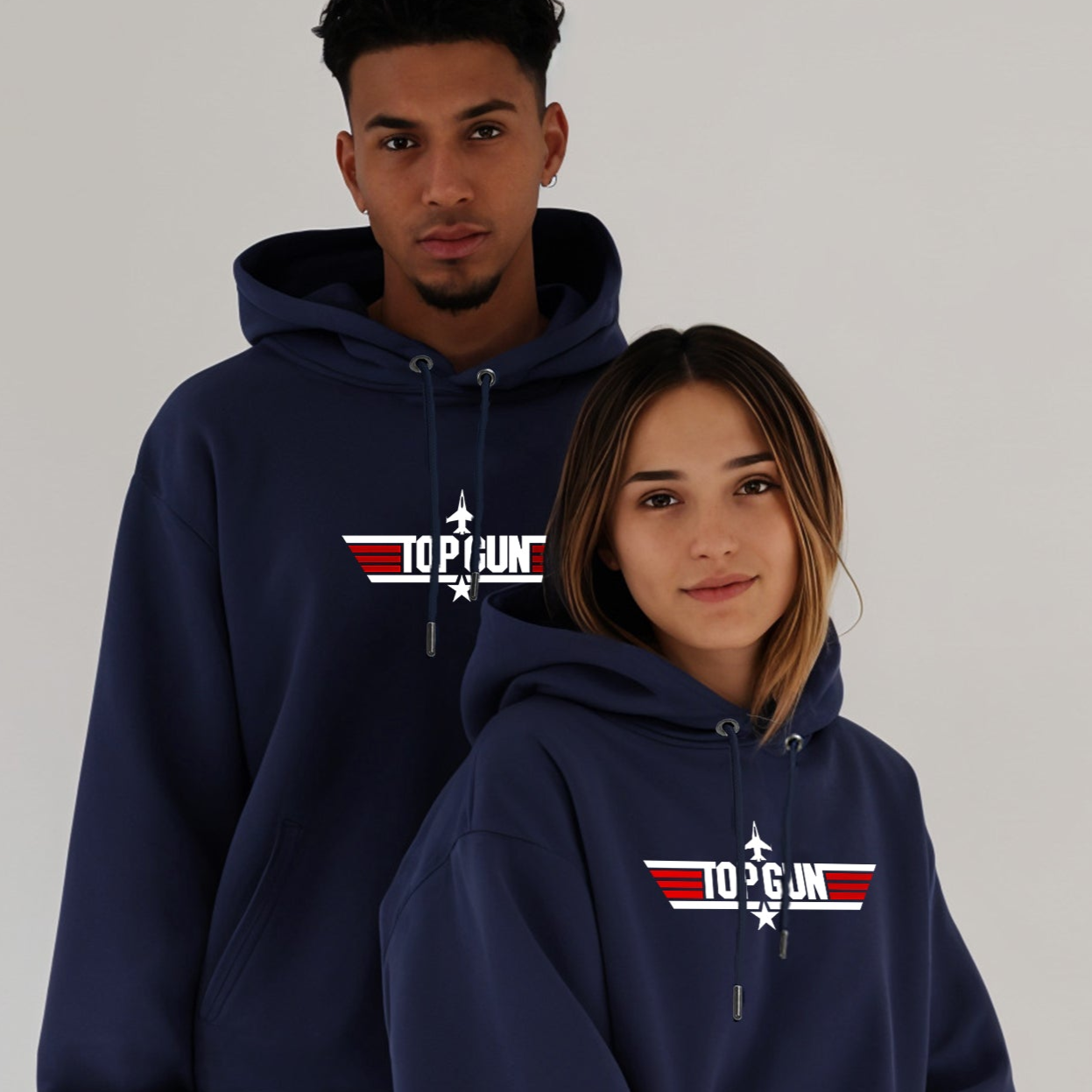 'Top Gun' Oversized Unisex Navy Blue Hoodie