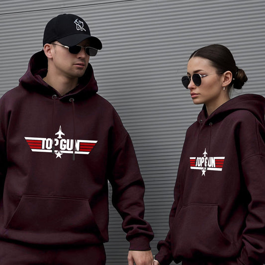 'Top Gun' Maroon Oversized Unisex Hoodie