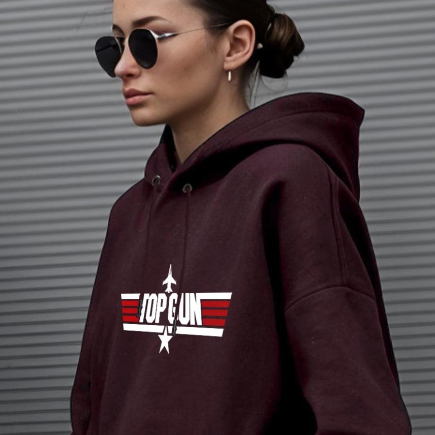 'Top Gun' Maroon Oversized Unisex Hoodie