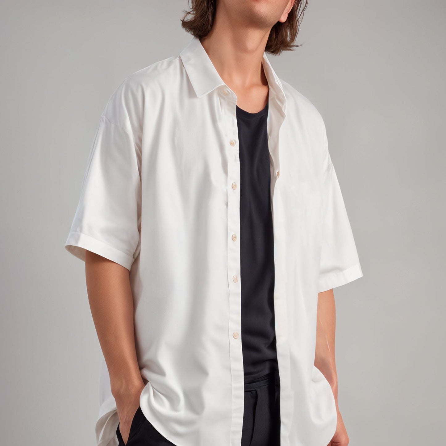 Classic White oversized Bowling Shirt