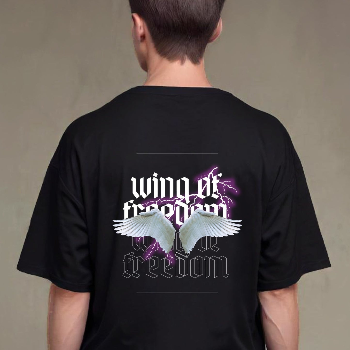 'Wings of Freedom' Graphic Oversized T-Shirt