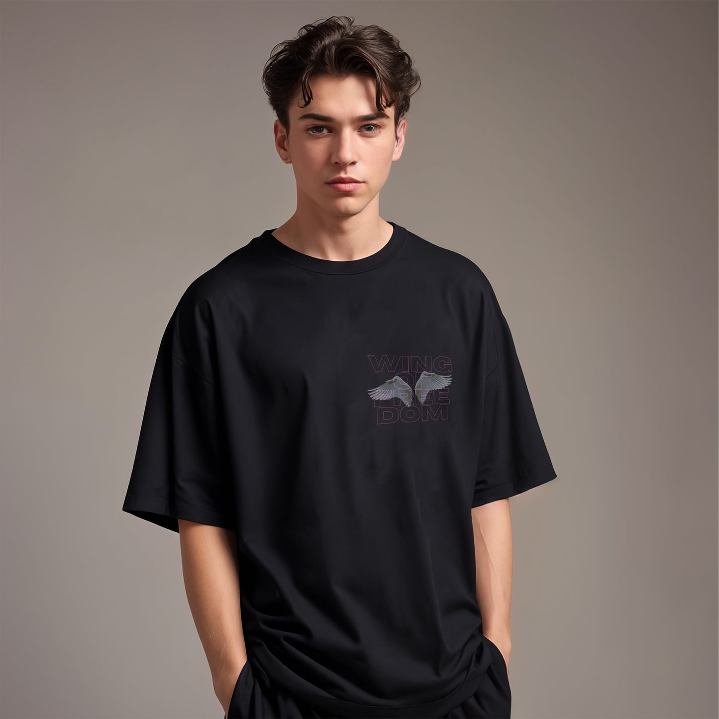 'Wings of Freedom' Graphic Oversized T-Shirt